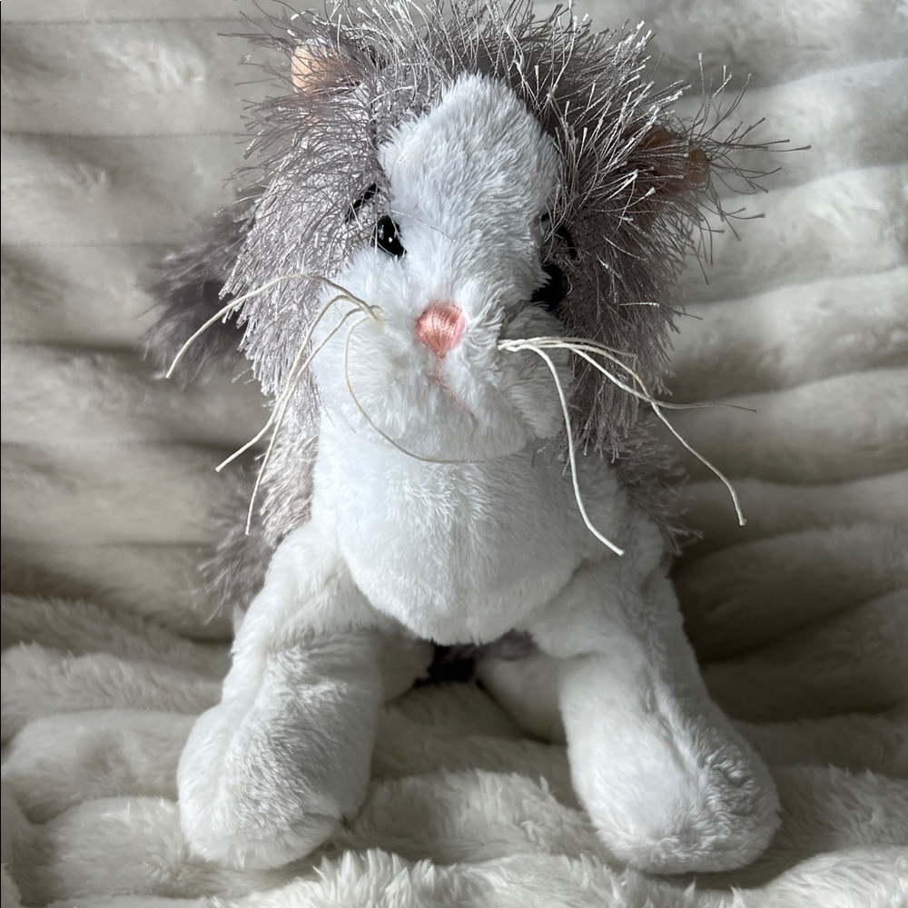 Ganz Webkinz Plush Retired Gray and White Cat Toy